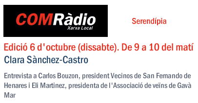 Entrevista a la Presidenta de la AVV de Gav&agrave; Mar (Elisabet Mart&iacute;nez en el programa Serend&iacute;pia de ComR&agrave;dio (6 de octubre de 2007)